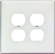 Eaton Wiring Devices 2750W-BOX Receptacle Wallplate, 5-1/4 in L, 5-5/16 in W, 2 -Gang, Thermoset, White, Pack of 10