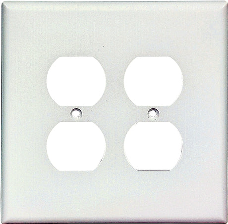Eaton Wiring Devices 2750W-BOX Receptacle Wallplate, 5-1/4 in L, 5-5/16 in W, 2 -Gang, Thermoset, White, Pack of 10