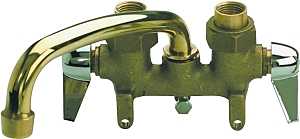 B & K 125-001 Laundry Faucet, 2-Handle, Brass, Chrome Plated, Clamp Mounting