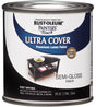Rust-Oleum 1974730 Enamel Paint, Water Base, Semi-Gloss Sheen, Black, 0.5 pt, Can, 120 sq-ft Coverage Area
