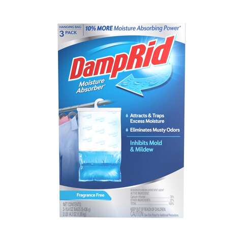 DampRid Hanging Moisture Absorber No Scent 15.4 oz 3 pk, Pack of 4