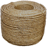 T.W. Evans Cordage 30-003 Rope, Twisted Rope Construction, 3/8 in Dia, 600 ft L, 243 lb Working Load, Manila, Natural