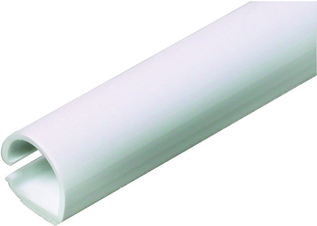 Wiremold CordMate C10 Cord Channel, 60 in L, 3/8 in W, 1-Channel, Plastic, White