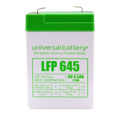 Universal Power Group LFP645 4.5 Ah 6 V Universal Battery, Pack of 2