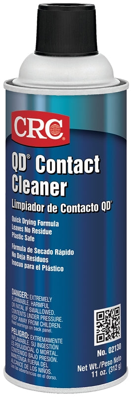 CRC QD Series 02130 Contact Cleaner, 11 oz, Alcohol, Liquid