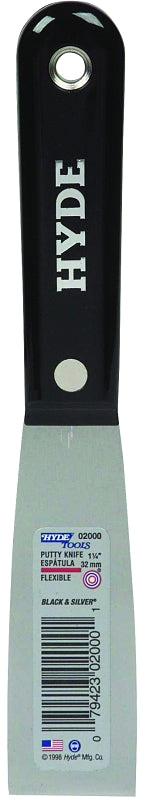 Hyde 02000 Putty Knife, 3-3/4 in L Blade, 1-1/4 in W Blade, HCS Blade