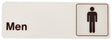 Hy-Ko D-4 Graphic Sign, Rectangular, Men, Dark Brown Legend, White Background, Plastic, 3 in W x 9 in H Dimensions, Pack of 5
