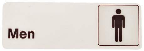 Hy-Ko D-4 Graphic Sign, Rectangular, Men, Dark Brown Legend, White Background, Plastic, 3 in W x 9 in H Dimensions, Pack of 5