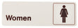 Hy-Ko D-14 Graphic Sign, Rectangular, WOMEN, Dark Brown Legend, White Background, Plastic, 3 in W x 9 in H Dimensions, Pack of 5