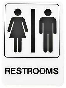 SIGN DECOR WOMEN 3X9IN PLASTIC, Pack of 5