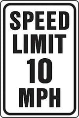 Hy-Ko HW-10 Traffic Sign, Rectangular, SPEED LIMIT 10, Black Legend, White Background, Aluminum