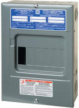 Square D Homeline HOM612L100SCP Load Center, 100 A, 6-Space, 12-Circuit, Main Lug, NEMA 1 Enclosure, Plug, Gray