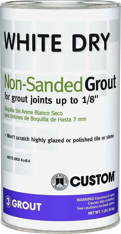 Custom WDG1-6 Polymer Modified Grout, White, 1 lb Can