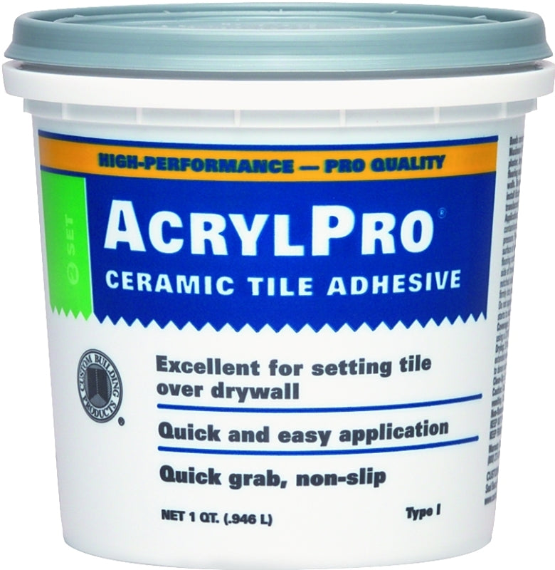 Custom ARL4000QT Ceramic Tile Adhesive, White, 1 qt Pail