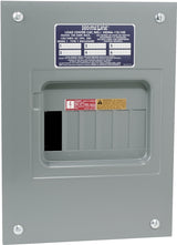 Square D Homeline HOM612L100FCP Load Center, 100 A, 6-Space, 12-Circuit, Main Lug, NEMA 1 Enclosure, Gray, Plug