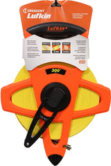 Crescent Lufkin FE300 Tape Measure, 300 ft L Blade, 1/2 in W Blade, Fiberglass Blade, ABS Case, Orange Case