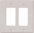 Eaton Wiring Devices PJ262W Wallplate, 4-1/2 in L, 4.56 in W, 2 -Gang, Polycarbonate, White, High-Gloss