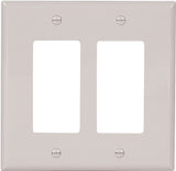 Eaton Wiring Devices PJ262W Wallplate, 4-1/2 in L, 4.56 in W, 2 -Gang, Polycarbonate, White, High-Gloss