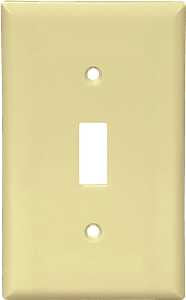 Eaton 2134V Wallplate, Standard-Size, 4-1/2 in L, 2-3/4 in W, 1-Gang, Thermoset, Ivory