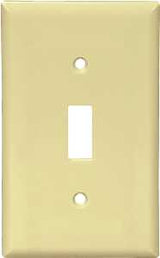 Eaton 2134V Wallplate, Standard-Size, 4-1/2 in L, 2-3/4 in W, 1-Gang, Thermoset, Ivory