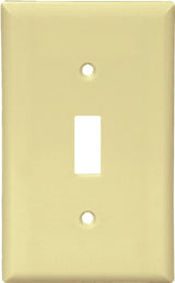 Eaton 2134V Wallplate, Standard-Size, 4-1/2 in L, 2-3/4 in W, 1-Gang, Thermoset, Ivory