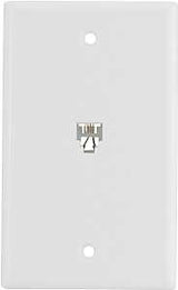 Eaton Wiring Devices 3532-4W Telephone Jack with Wallplate, Thermoplastic Housing Material, White