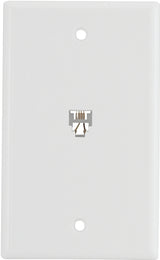 Eaton Wiring Devices 3532-4W Telephone Jack with Wallplate, Thermoplastic Housing Material, White