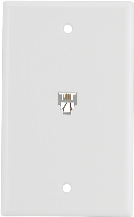 Eaton Wiring Devices 3532-4W Telephone Jack with Wallplate, Thermoplastic Housing Material, White
