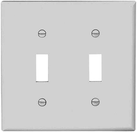 Eaton Wiring Devices 5139W-BOX Wallplate, 4-1/2 in L, 4.56 in W, 2 -Gang, Nylon, White, High-Gloss, Pack of 10