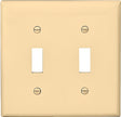 Eaton Wiring Devices 5139V-BOX Wallplate, 4-1/2 in L, 4.56 in W, 2 -Gang, Nylon, Ivory, High-Gloss, Pack of 10