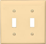 Eaton Wiring Devices 5139V-BOX Wallplate, 4-1/2 in L, 4.56 in W, 2 -Gang, Nylon, Ivory, High-Gloss, Pack of 10