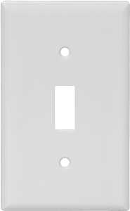Eaton Wiring Devices 5134W Wallplate, Standard-Size, 4-1/2 in L, 2-3/4 in W, 1-Gang, Nylon, White, High-Gloss, Pack of 10