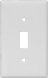 Eaton Wiring Devices 5134W Wallplate, Standard-Size, 4-1/2 in L, 2-3/4 in W, 1-Gang, Nylon, White, High-Gloss, Pack of 10