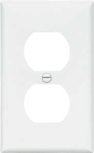 Eaton Wiring Devices 5132W Wallplate, 4-1/2 in L, 2-3/4 in W, 1 -Gang, Nylon, White, High-Gloss, Flush