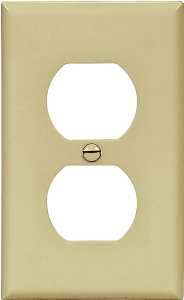 Eaton Wiring Devices 5132V Wallplate, 4-1/2 in L, 2-3/4 in W, 1 -Gang, Nylon, Ivory, High-Gloss, Flush Mounting