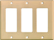 Eaton Cooper Wiring 2163 2163V-BOX Wallplate, 4-1/2 in L, 6.37 in W, 3 -Gang, Thermoset, Ivory, High-Gloss