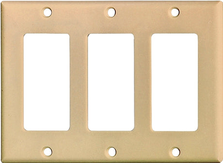 Eaton Cooper Wiring 2163 2163V-BOX Wallplate, 4-1/2 in L, 6.37 in W, 3 -Gang, Thermoset, Ivory, High-Gloss