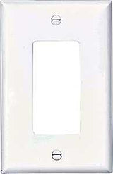 Eaton Wiring Devices PJ26W Wallplate, Decorative, 4-7/8 in L, 3-1/8 in W, 1-Gang, Polycarbonate, White, High-Gloss
