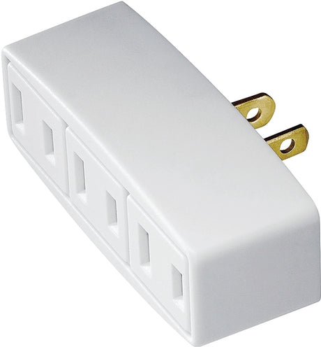 Eaton Wiring Devices 1747W-BOX Outlet Adapter, 2-Pole, 15 A, 125 V, 3-Outlet, White
