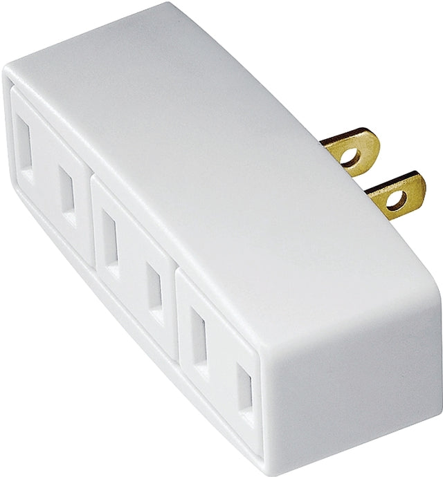 Eaton Wiring Devices 1747W-BOX Outlet Adapter, 2-Pole, 15 A, 125 V, 3-Outlet, White