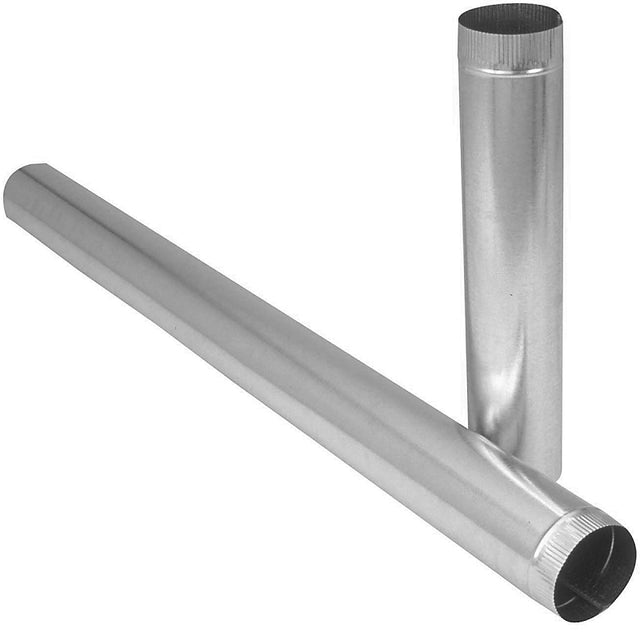 Imperial GV0387-B/A Duct Pipe, 6 in Dia, 60 in L, 28 Gauge, Galvanized Steel, Galvanized, Pack of 5