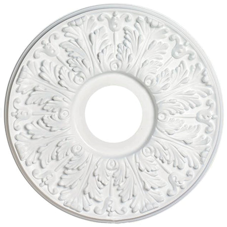 Westinghouse 7702800 Ceiling Medallion, 15-1/2 in Dia, Plastic, Traditional White, For: Ceiling Fans, Lighting Fixtures