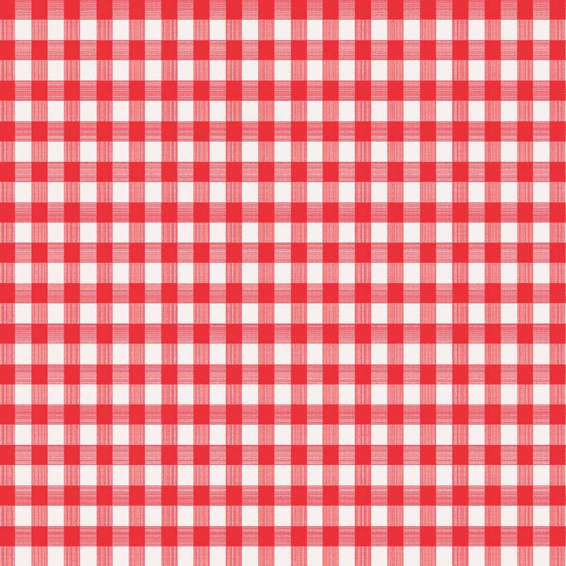 Magic Cover Red/White Checkered Vinyl Disposable Tablecloth 54 in. L X 54 in. W