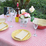 Magic Cover Red/White Checkered Vinyl Disposable Tablecloth 52 in. L X 52 in. W