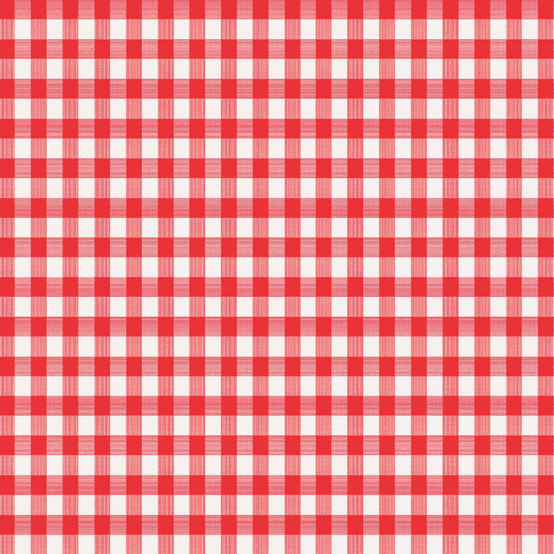 Magic Cover Red/White Checkered Vinyl Disposable Tablecloth 90 in. L X 52 in. W