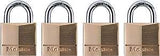 Master Lock 120Q Padlock, Keyed Alike Key, 5/32 in Dia Shackle, Steel Shackle, Brass Body, 3/4 in W Body