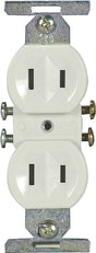 Eaton Wiring Devices 736W-BOX Duplex Receptacle, 2 -Pole, 15 A, 125 V, Side Wiring, NEMA: 1-15R, White