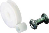 Prime-Line B 555 Door Roller, 1-1/4 in Dia Roller, 5/16 in W Roller, Nylon, White, 2-Roller, Bottom Mounting