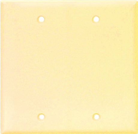 Eaton Cooper Wiring 2137V-BOX Wallplate, 4-1/2 in L, 4.56 in W, 0.08 in Thick, 2 -Gang, Thermoset, Ivory