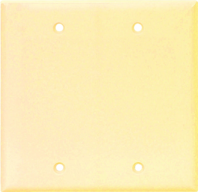 Eaton Cooper Wiring 2137V-BOX Wallplate, 4-1/2 in L, 4.56 in W, 0.08 in Thick, 2 -Gang, Thermoset, Ivory